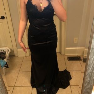 Brand New Never Worn black satin and lace dress